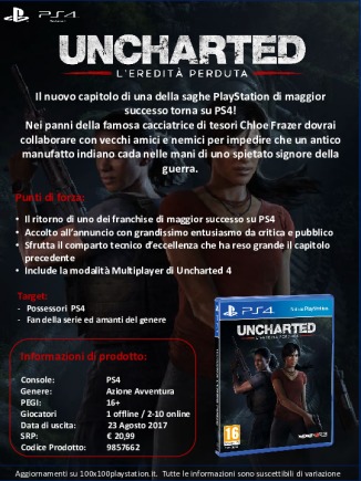 PlayStation Business - UNCHARTED: L'Eredità Perduta